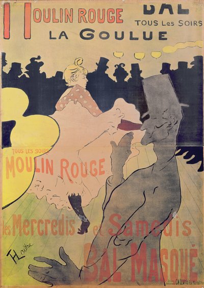 ムーランルージュでの「ラグール」の広告ポスター、1891年 作： Henri de Toulouse Lautrec